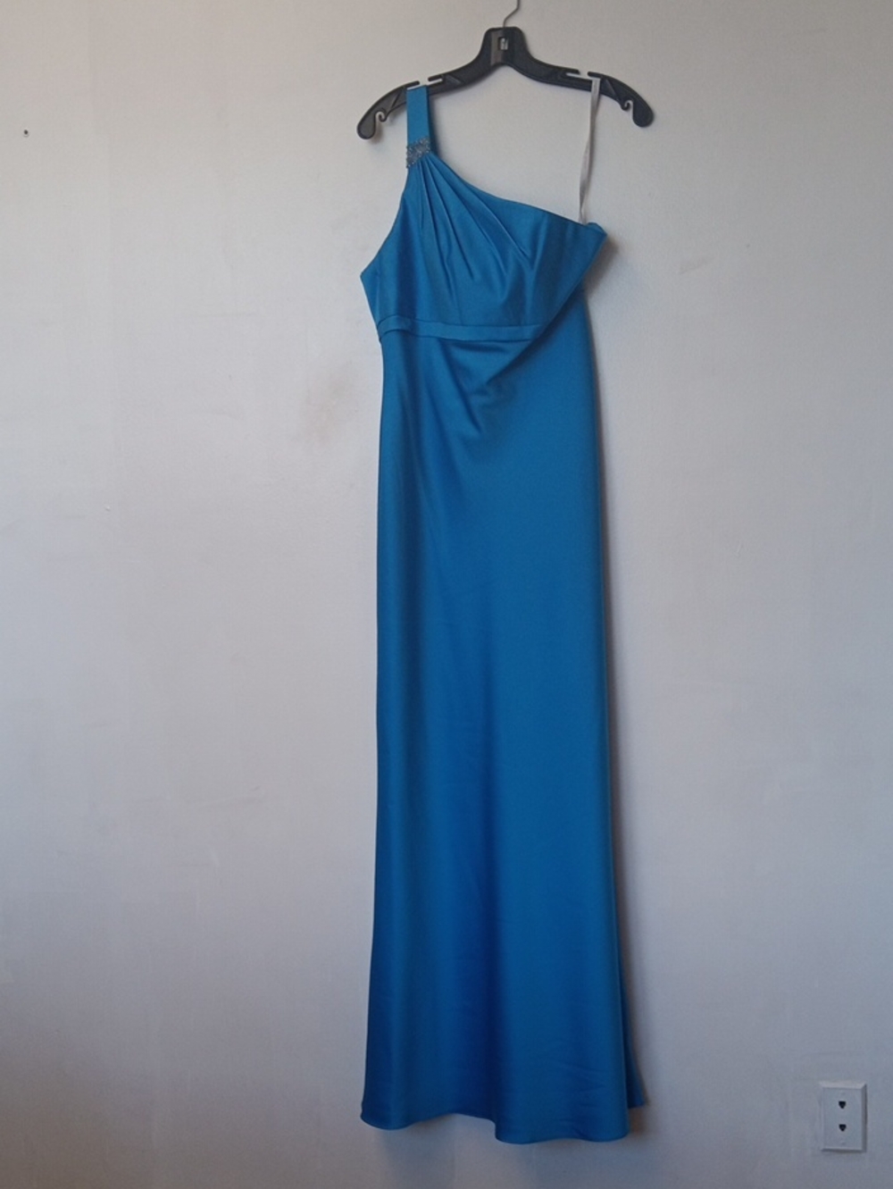 Vintage Alfred Angelo One-Shoulder Bright Blue Evening Gown
